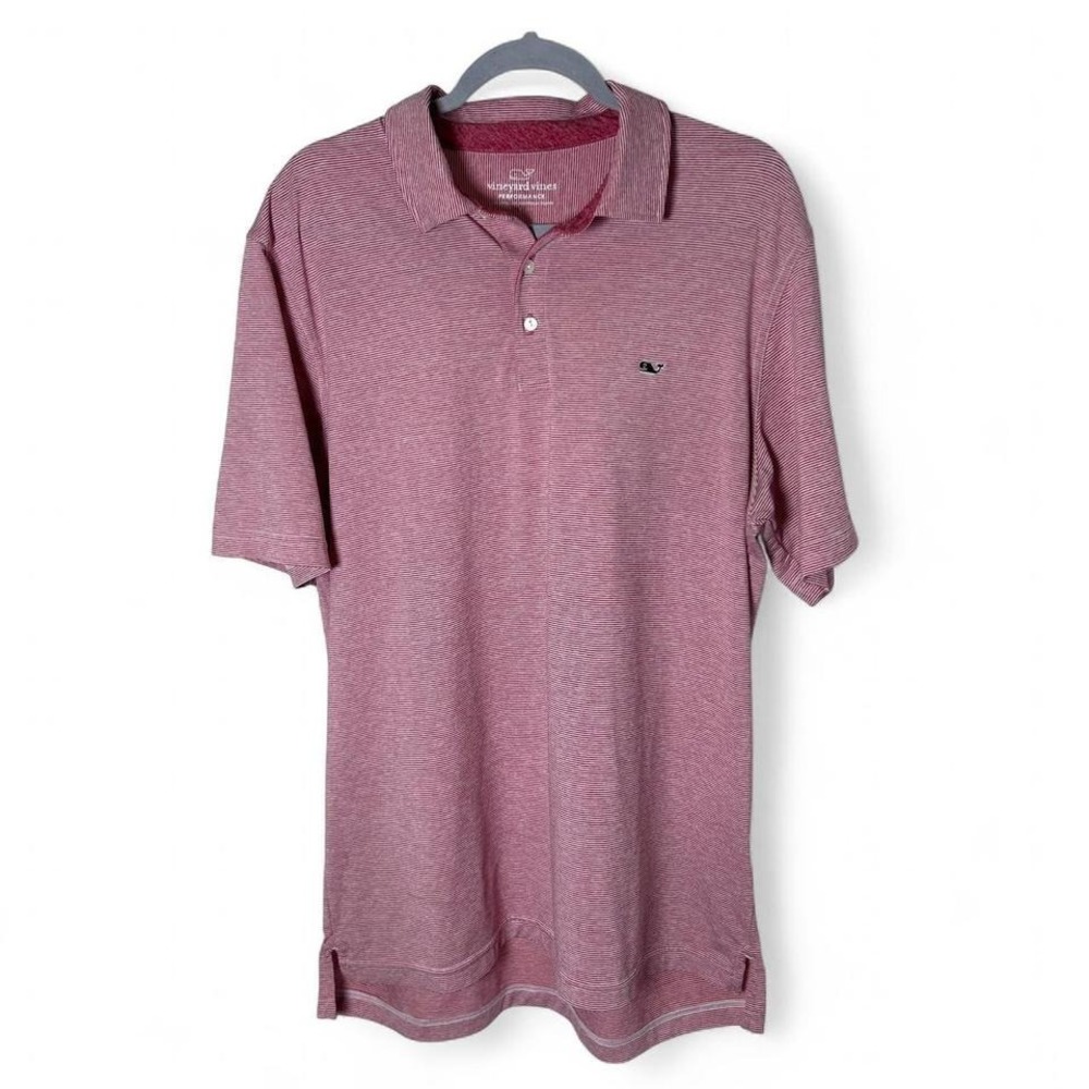 Vineyard Vines Performance Large Stripe Sankaty Classic Fit Polo Golf Shirt PGA